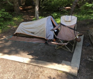 My campsite at the Climber's Bivouac the day before climbing Mount Saint Helens