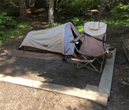 My campsite at the Climber's Bivouac the day before climbing Mount Saint Helens