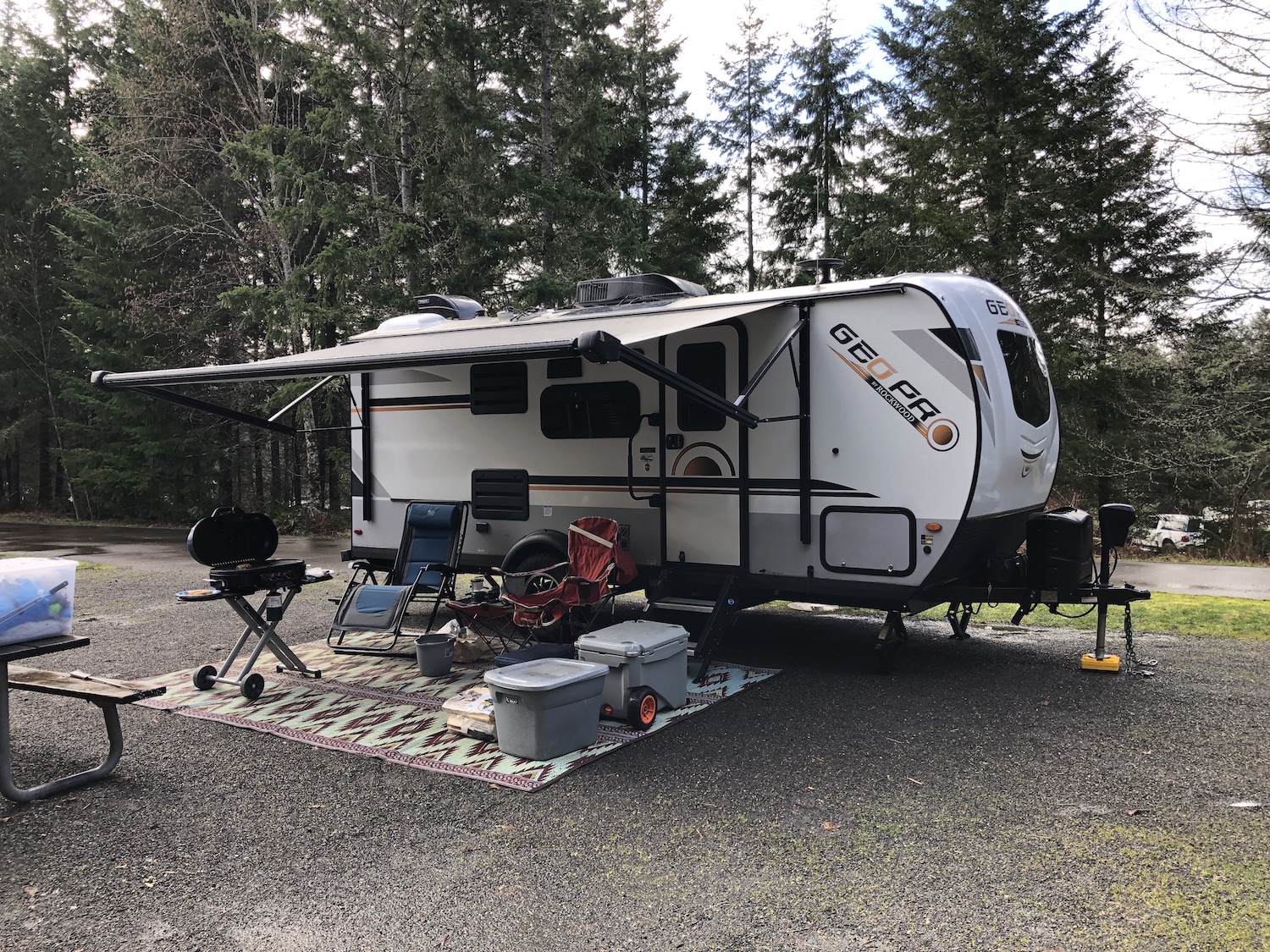 The travel trailer we rented for a weekend. Our goal was to try it out.