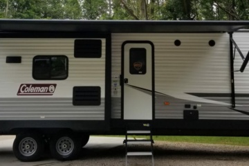 A Coleman travel trailer